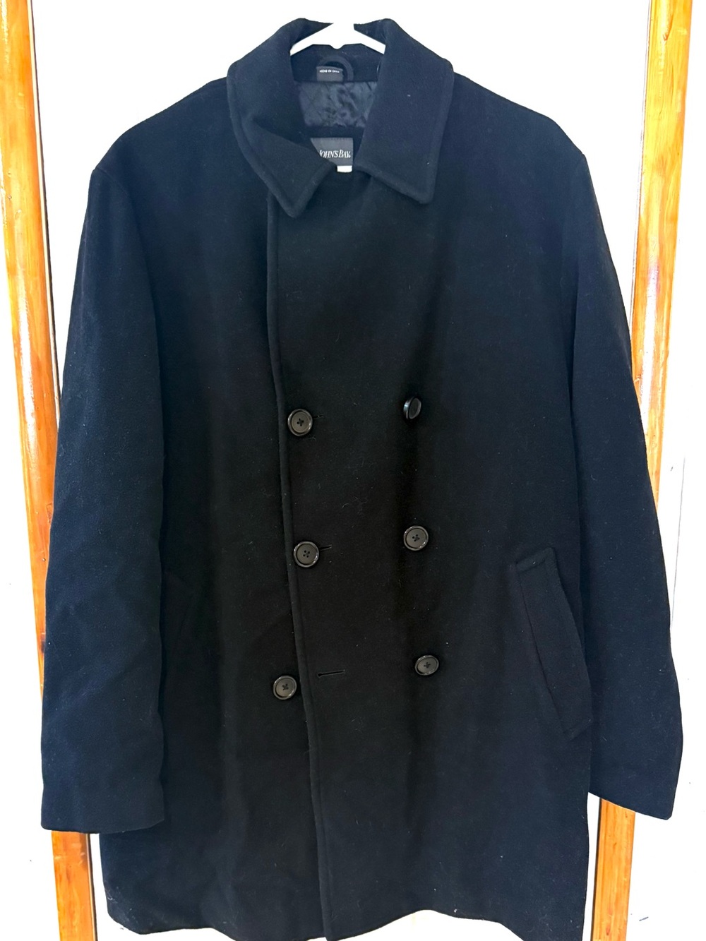 St. John's Bay Black Women's Double-Breasted Pea Coat